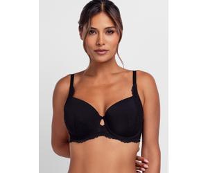 Bügel-BH DORINA "Anahi", Damen, Gr. 80, Cup G, schwarz, Spitze, Obermaterial: 61% Polyamid, 22% Polyester, 17% Elasthan, unifarben, BHs Bügel-BH, zarte florale Spitzenverzierung, leicht gepolsterte, v