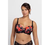 Bügel-BH DORINA "Anahi Floral", Damen, Gr. 70, Cup G, schwarz, Spitze, Obermaterial: 52% Polyester, 39% Polyamid, 9% Elasthan, bedruckt, BHs Bügel-BH, mit Blumen-Design, Spitzendetails, Satin, Mesh (3