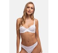 Bügel-BH DORINA "Angie", Damen, Gr. 80, Cup B, weiß, Spitze, Obermaterial: 91% Polyamid, 9% Elasthan, BHs Bügel-BH, mit floraler Spitze, Satinschleife (93546308-80) weiß