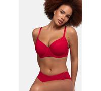 Bügel-BH DORINA "Carmen", Damen, Gr. 95, Cup D, rot, Microtouch, Obermaterial: 63% Polyamid, 27% Polyester, 10% Elasthan, gestreift, unifarben, bequem, BHs Bügel-BH, leicht gepolstert, geformte Cups, 