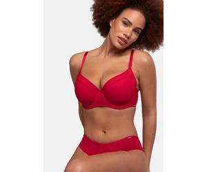 Bügel-BH DORINA "Carmen", Damen, Gr. 95, Cup D, rot, Microtouch, Obermaterial: 63% Polyamid, 27% Polyester, 10% Elasthan, unifarben, bequem, BHs Bügel-BH, leicht gepolstert, geformte Cups, weich, Mikr