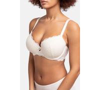 Bügel-BH DORINA "CELINE", Damen, Gr. 105, Cup C, beige (ivory), Obermaterial: 80% Polyamid, 20% Elasthan, unifarben, BHs Bügel-BH, Mikrofaser-Rückenflügel mit Power-Mesh, Curve (55420008-105) ivory