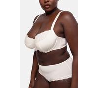 Bügel-BH DORINA "CELINE", Damen, Gr. 95, Cup F, beige (ivory), Obermaterial: 58% Polyamid, 26% Polyester, 16% Elasthan, unifarben, BHs Bügel-BH, mit Spitzendetails, verstellbare Träger (43314554-95) i