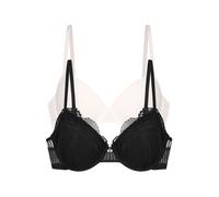 Bügel-BH DORINA "Emersyn", Damen, Gr. 85, Cup E, schwarz, ivory, Obermaterial: 63% Polyamid, 30% Polyester, 7% Elasthan, BHs Bügel-BH, leicht gepolsterte Cups (25081668-85) schwarz, ivory