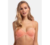 Bügel-BH DORINA "Lorelei", Damen, Gr. 85, Cup C, rot (coral), Obermaterial: 66% Polyamid, 27% Polyester, 7% Elasthan, BHs Bügel-BH, leicht wattiert, Spitzendetails (77587211-85)