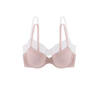 Dorina Set aus 2 niedrig gepolsterten Halb-BHS,Rosa/Elfenbein,95B