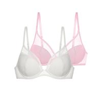 Bügel-BH DORINA "Norissa", Damen, Gr. 80, Cup D, beige (ivory, pink), Obermaterial: 62% Polyamid, 32% Polyester, 6% Elasthan, BHs Bügel-BH, leicht gepolstert, Mesh Details (29868550-80) ivory, pink
