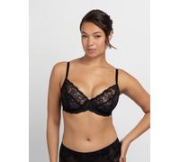 Bügel-BH DORINA "Perfect Lace", Damen, Gr. 85, Cup G, schwarz, Obermaterial: 90% Nylon, 10% Elasthan, BHs Bügel-BH, transparent, mit Spitze, mit Bügel, verstellbare Träger, mit Schleife (94092561-85)