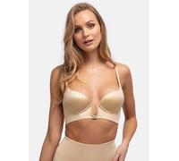 Bügel-BH DORINA "Sublime Sculpt", Damen, Gr. 85, Cup E, beige, Obermaterial: 73% Polyamid, 16% Elasthan, 11% Polyester, unifarben, BHs Bügel-BH, mit vorgeformten Cups, extra tiefer Ausschnitt (8588013