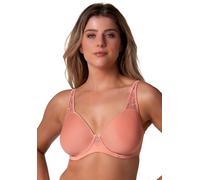 Bügel-BH ELBRINA "Spacer Bra", Damen, Gr. 90, Cup F, orange (bright peach), Spitze, Obermaterial: 50% Polyester, 42% Polyamid, 8% Elasthan, unifarben, comfort fit, BHs Bügel-BH, vorgeformte Cups, brei
