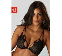Bügel-BH JETTE, Damen, Gr. 75, Cup A, schwarz, Microtouch, Obermaterial: 88% Polyamid, 12% Elasthan, BHs Bügel-BH, aus transparentem Netzmaterial mit Bänder-Look (25628502-75) schwarz