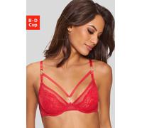 Bügel-BH JETTE, Damen, Gr. 90, Cup B, rot, Spitze, Obermaterial: 90% Polyamid, 10% Elasthan, BHs Bügel-BH, mit aufregenden Ring- und Bänderdetails, sexy Dessous, Reizwäsche (98883502-90) rot