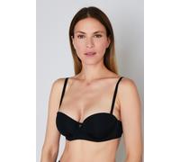 Bügel-BH JOOP "Sensation", Damen, Gr. 80, Cup B, schwarz, Single Jersey, Obermaterial: 54% Polyamid, 36% Polyester, 10% Elasthan, BHs Bügel-BH, trägerlos (50672330-80) schwarz