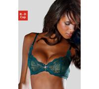 Bügel-BH LASCANA "BH mit Bügel, Spitzen-BH, als Dessous-Set kombinierbar", Damen, Gr. 80, Cup B, grün (smaragd), Spitze, Obermaterial: 88% Polyamid, 12% Elasthan, BHs BH Spitzenwäsche Spitzen-BH Bügel
