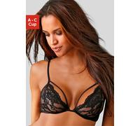 Bügel-BH LASCANA, Damen, Gr. 70, Cup D, schwarz, Spitze, Obermaterial: 88% Polyamid, 12% Elasthan, BHs Bügel-BH, aus Spitze und Zierbänder, sexy Dessous, Reizwäsche (30456514-70) schwarz
