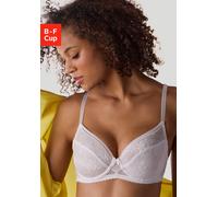 Bügel-BH LASCANA, Damen, Gr. 95, Cup E, weiß, Spitze, Obermaterial: 88% Polyamid, 12% Elasthan, BHs Bügel-BH, aus feiner Jacquardspitze, sexy Dessous (77954063-95) weiß