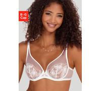 Bügel-BH LASCANA "Gabriella", Damen, Gr. 90, Cup E, beige (creme), Spitze, Obermaterial: 80% Polyamid, 15% Elasthan, 5% Polyester, BHs Bügel-BH, mit hauchzarter Stickerei, transparente Unterwäsche (20