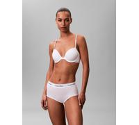 Bügel-BH "LIGHTLY LINED DEMI", Damen, Gr. 85, Cup A, weiß, Jersey, Obermaterial: 53% Baumwolle, 35% Modal, 12% Elasthan, CALVIN KLEIN UNDERWEAR, unifarben, körpernah, BHs Bügel-BH, mit Logoschriftzug