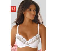 Bügel-BH NUANCE BY LASCANA, Damen, Gr. 100, Cup D, weiß, Spitze, Obermaterial: 80% Polyamid, 10% Elasthan, 10% Viskose, BHs Bügel-BH, mit schöner Stickerei Spitze, Dessous - auch ideal für große Größe