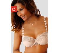Bügel-BH NUANCE, Damen, Gr. 100, Cup E, beige (puder), Spitze, Obermaterial: 50% Polyester, 30% Polyamid, 20% Elasthan, BHs BH Spitzenwäsche Spitzen-BH Bügel-BH Hochzeitswäsche Dirndl-BH Hochzeitsdess