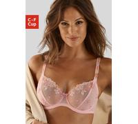 Bügel-BH NUANCE, Damen, Gr. 100, Cup E, rot (apricot), Spitze, Obermaterial: 56% Polyamid, 35% Polyester, 9% Elasthan, BHs Bügel-BH, aus einzigartiger Spitze in sommerlicher Optik, Dessous (14320751-1