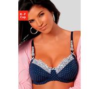 Bügel-BH NUANCE Gr. 100, Cup F, blau (marine, weiß) Damen BHs (437827-100) marine, weiß