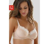 Bügel-BH NUANCE, Damen, Gr. 80, Cup D, beige (puder), Microtouch, Obermaterial: 80% Polyamid, 10% Elasthan, 10% Viskose, BHs Bügel-BH, mit wunderschöner Stickerei, Dessous (439458-80) puder