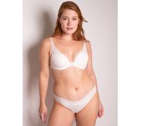 Bügel-BH PASSIONATA "BROOKLYN", Damen, Gr. 70, Cup E, weiß (talc), Obermaterial: 83% Polyamid, 17% Elasthan, BHs Bügel-BH, zarte, florale Spitze, dünne Schalen, glatte Cups, tiefes Dekolleté (21931725