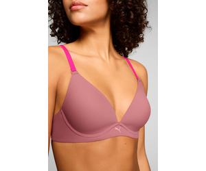 Bügel-BH PUMA "PUMA WOMEN MICROFIBER SOFT PADDED BRA", Damen, Gr. 80, Cup B, dusty pink, Microtouch, Obermaterial: 70% Polyamid, 30% Elasthan, BHs Bügel-BH, mit wendbaren und verstellbaren Trägern, Lo