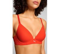 Bügel-BH PUMA "PUMA WOMEN MICROFIBER SOFT PADDED BRA", Damen, Gr. 90, Cup C, flame rot, Microtouch, Obermaterial: 70% Polyamid, 30% Elasthan, BHs Bügel-BH, mit wendbaren und verstellbaren Trägern, Log