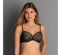 Bügel-BH ROSA FAIA "Fleur", Damen, Gr. 85, Cup F, schwarz, Stoff, Obermaterial: 85% Polyamid, 15% Elasthan, kontrastfarbene Details, mehrfarbig, unifarben mit Farbeinsatz, klassisch, BHs Bügel-BH, flo