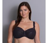Bügel-BH ROSA FAIA "Selma", Damen, Gr. 95, Cup H, schwarz, Stoff, Obermaterial: 84% Polyamid, 16% Elasthan, bestickt, leicht transparent, unifarben, normal, BHs Bügel-BH, Full Cup, vierteiliges Cup, v
