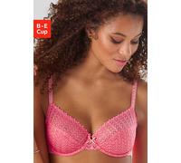 Bügel-BH S.OLIVER, Damen, Gr. 70, Cup D, pink, Spitze, Obermaterial: 85% Polyamid, 12% Elasthan, 3% Polyester, Basic, BHs Bügel-BH, mit transparenten Obercups aus graphischer Spitze, Dessous (78252037