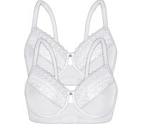 Bügel-BH SASSA "2er Pack Bügel BH LOVELY SECRET", Damen, Gr. 90, Cup B, weiß (weiß weiß), Stoff, Obermaterial: 90% Polyamid PA. 10% Elasthan EL., BHs Bügel-BH (29290638-90) weiß weiß