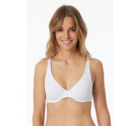 Bügel-BH SCHIESSER "Unique Micro", Damen, Gr. 95, Cup E, weiß (100, weiß), Obermaterial: 70% Polyamid, 30% Elasthan, unifarben, körpernah, BHs Bügel-BH, mit geformten Cups (77288510-95) 100, weiß