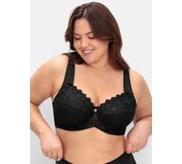 Bügel-BH SHEEGO "Große Größen", Damen, Gr. 85, Cup D, schwarz, Netzfutter: 90% Polyamid, 10% Elasthan;Obermaterial: 82% Polyamid, 18% Elasthan;Spitze: 100% Polyamid;Stickerei: 100% Polyamid, BHs, aus