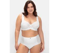 Bügel-BH SHEEGO "Große Größen", Damen, Gr. 95, Cup F, weiß, Obermaterial: 85% Polyamid, 15% Elasthan, BHs, mit Stickerei-Spitze (66842144-95) weiß