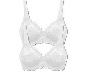 Bügel-BH SUSA "2er Pack Bügel BH Latina", Damen, Gr. 90, Cup B, weiß (weiß weiß), Obermaterial: 77% Polyamid PA. 15% Baumwolle CO. 8% Elasthan EL., BHs Bügel-BH (73528931-90) weiß weiß