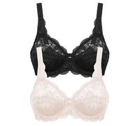 Bügel-BH SUSA "2er Pack Bügel BH Latina", Damen, Gr. 95, Cup C, bunt (schwarz beige), Obermaterial: 77% Polyamid PA. 15% Baumwolle CO. 8% Elasthan EL., BHs Bügel-BH (52532815-95) schwarz beige