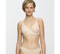Bügel-BH TRIUMPH "Amourette Charm", Damen, Gr. 90, Cup E, beige (creamy dream), Spitze, Obermaterial: 74% Polyamid, 26% Elasthan, BHs Bügel-BH, elegante Stretch-Spitze, weich, Cups leicht gefüttert (6
