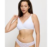 Bügel-BH TRIUMPH "Amourette N01", Damen, Gr. 100, Cup C, weiß, Microtouch, Obermaterial: 75% Polyamid, 25% Elasthan, unifarben, BHs Bügel-BH, mit Spitzendetails und ohne Bügel (44212557-100) weiß