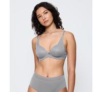 Bügel-BH TRIUMPH "Aura Spotlight T", Damen, Gr. 80, Cup B, grau (grau shadow), Microtouch, Obermaterial: 59% Polyethylen, 35% Polyamid, 6% Elasthan, BHs Bügel-BH, moderne Spitze, weich, leicht gepolst