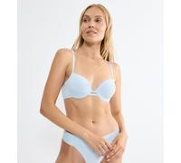 Bügel-BH TRIUMPH "Body Make-Up Illusion", Damen, Gr. 80, Cup C, light blau, Microtouch, Obermaterial: 48% Polyamid, 37% Polyester, 15% Elasthan, Basic, BHs Bügel-BH, Komfortbügel für leichten Halt (53