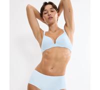 Bügel-BH TRIUMPH "Body Make-Up Illusion", Damen, Gr. 80, Cup D, light blau, Microtouch, Obermaterial: 49% Polyamid, 35% Polyester, 16% Elasthan, Basic, BHs Bügel-BH, mit tiefem Dekolleté, gepolsterte