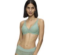 Bügel-BH TRIUMPH "Body Make-Up Illusion Lace", Damen, Gr. 75, Cup C, grün (misty turquoise), Microtouch, Obermaterial: 51% Polyamid, 35% Polyester, 14% Elasthan, BHs Bügel-BH, mit Stretch-Spitze und L