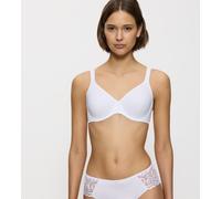 Bügel-BH TRIUMPH "Modern Soft+Cotton W", Damen, Gr. 100, Cup C, weiß, Microtouch, Obermaterial: 39% Polyamid, 38% Baumwolle, 23% Elasthan, unifarben, BHs Bügel-BH, mit dezenten Glanz-Streifenmuster un