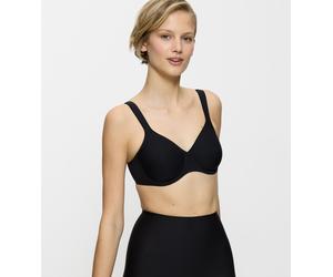 Bügel-BH TRIUMPH "Modern Soft+Cotton W", Damen, Gr. 85, Cup B, schwarz, Microtouch, Obermaterial: 39% Polyamid, 38% Baumwolle, 23% Elasthan, unifarben, BHs Bügel-BH, mit dezenten Glanz-Streifenmuster