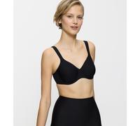Bügel-BH TRIUMPH "Modern Soft+Cotton W", Damen, Gr. 90, Cup B, schwarz, Microtouch, Obermaterial: 39% Polyamid, 38% Baumwolle, 23% Elasthan, unifarben, BHs Bügel-BH, mit dezenten Glanz-Streifenmuster 