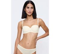 Bügel-BH TRIUMPH "Signature Sheer", Damen, Gr. 75, Cup F, weiß (ecru weiß), Tüll, Obermaterial: 41% Polyamid, 41% Polyester, 18% Elasthan, BHs Bügel-BH, Monogramm-Tüll, abnehmbare Träger, nahtlose Cup