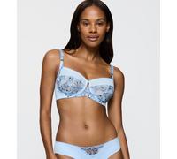 Bügel-BH TRIUMPH "Wild Iris Florale", Damen, Gr. 85, Cup B, brise, Microtouch, Obermaterial: 53% Polyester, 37% Polyamid, 10% Elasthan, BHs Bügel-BH, mehrfarbige florale Stickerei, tiefer Rückenaussch